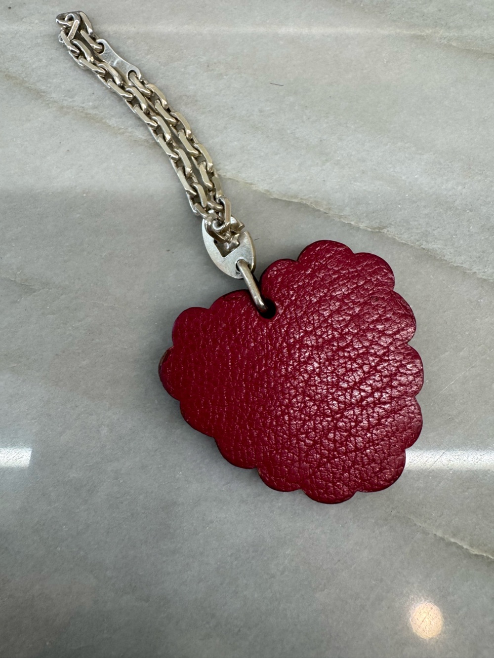 !SOLD! Hermes Leather Raspberry Bag Charm Keychain - Picture 7 of 8